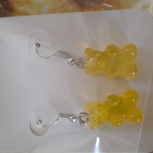 Earrings 1 1/2" Gummie Bear Earrings Silver